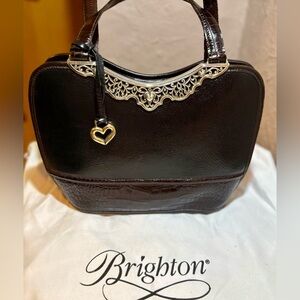 Brighton Black Handbag Embellished with Silver Toned Accents